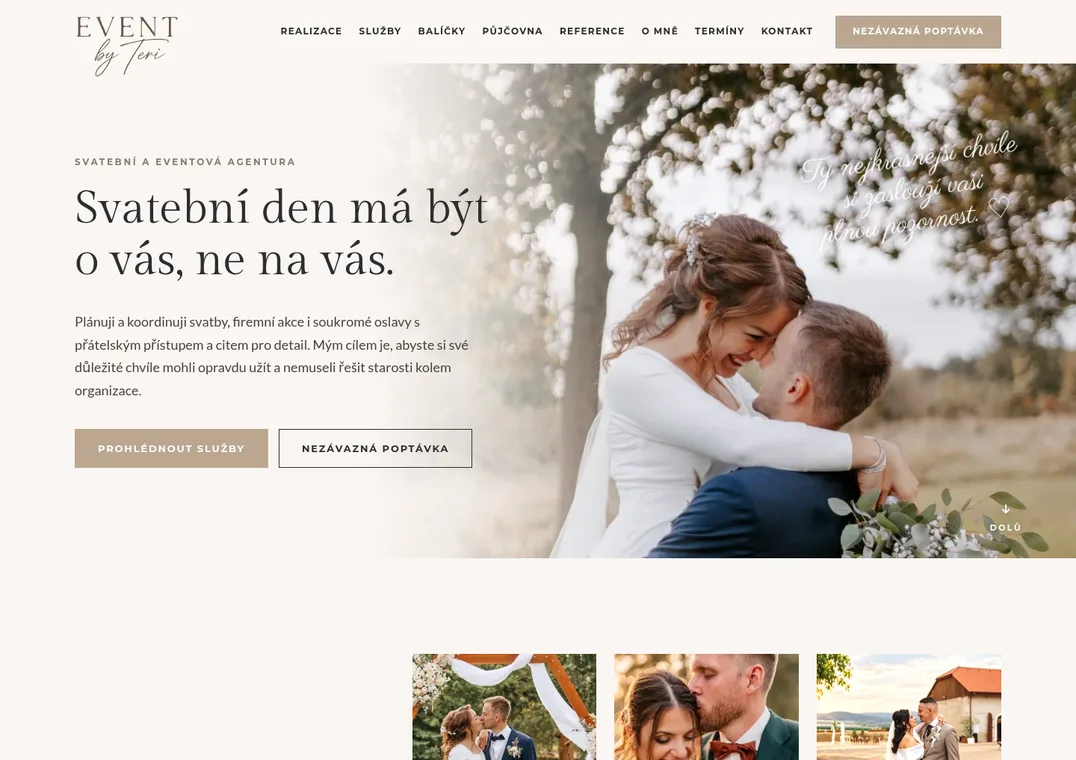 Web pro svatební a eventovou agenturu na Litoměřicku — EventByTeri.cz