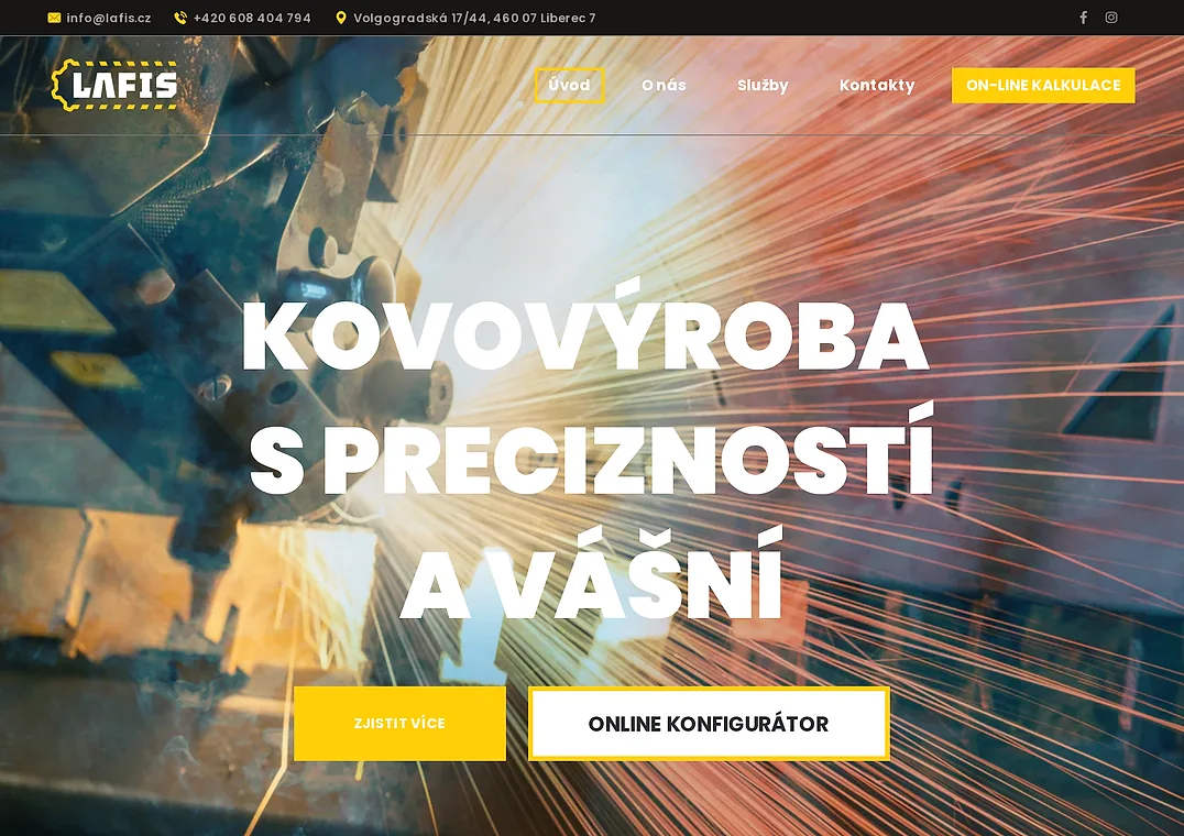 Firemní web pro libereckou kovovýrobní firmu — Lafis.cz